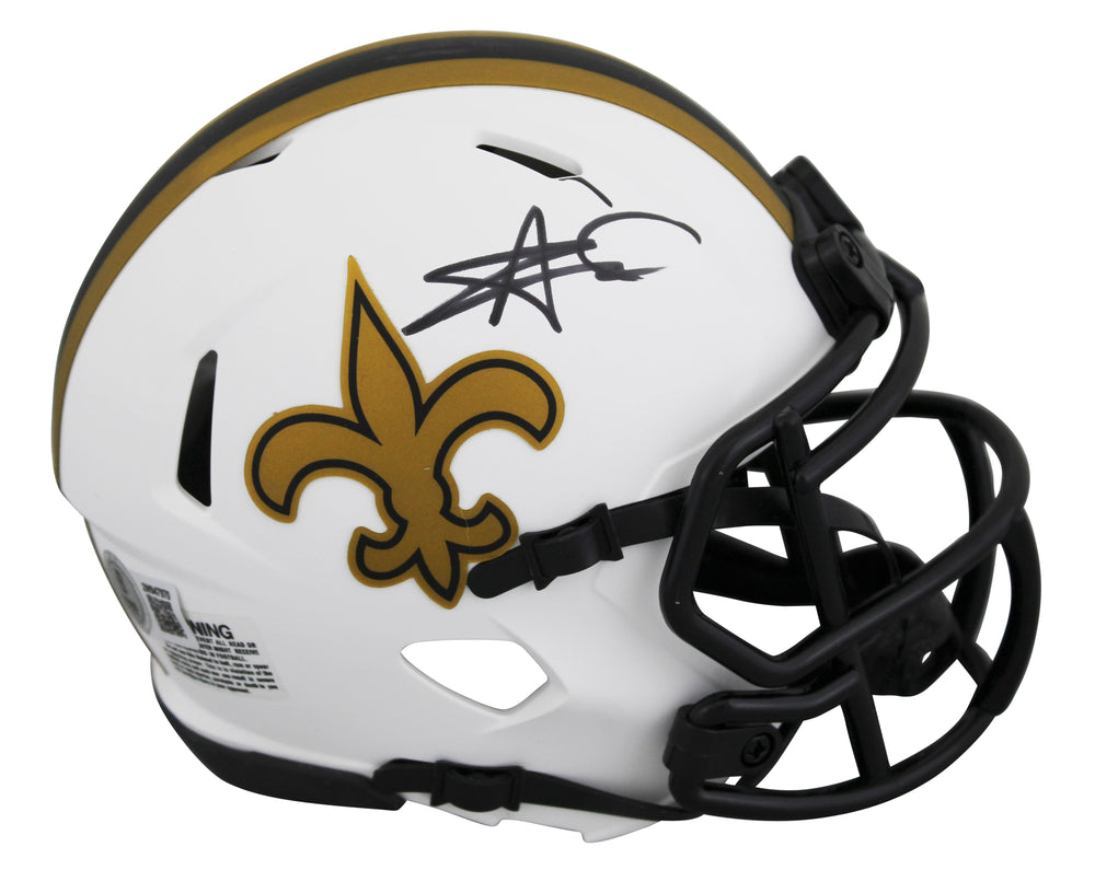 Saints Alvin Kamara Authentic Signed Lunar Speed Mini Helmet BAS Wit #2W947970