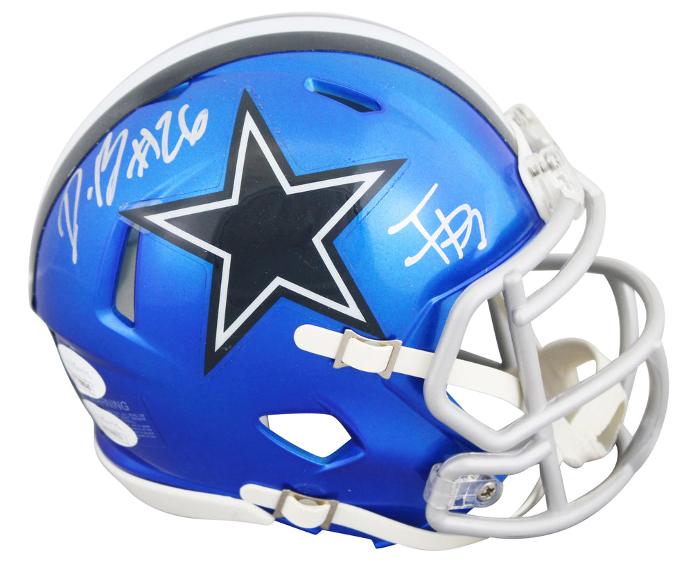 Cowboys Daron Bland & Trevon Diggs Signed Flash Speed Mini Helmet JSA #WB179022