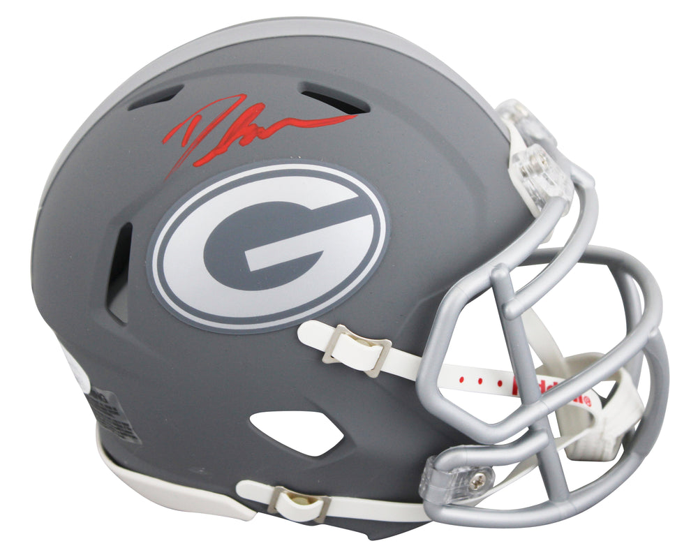 Georgia D'Andre Swift Authentic Signed Slate Speed Mini Helmet JSA #WB310202