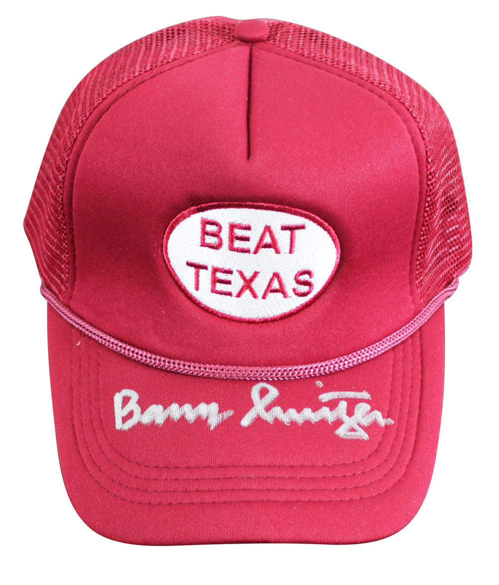 Oklahoma Barry Switzer Authentic Signed Maroon Beat Texas Hat Autographed BAS W