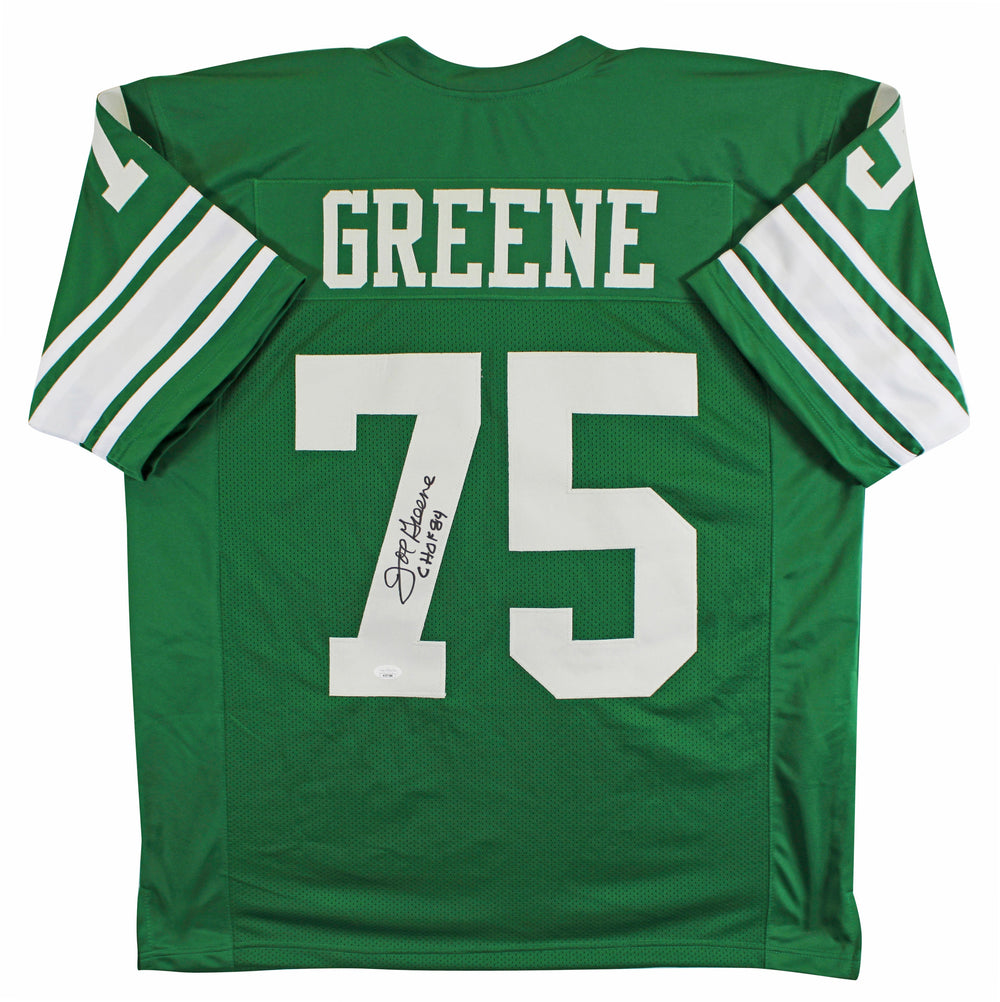 North Texas Joe Greene "CHOF 84" Authentic Signed Green Pro Style Jersey BAS Wit
