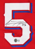 Adolis Garcia Authentic Signed Red Pro Style Jersey Autographed BAS Witnessed