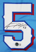Adolis Garcia Authentic Signed Blue Pro Style Jersey Autographed BAS Witnessed