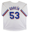 Adolis Garcia Authentic Signed White Pro Style Jersey BAS Witnessed