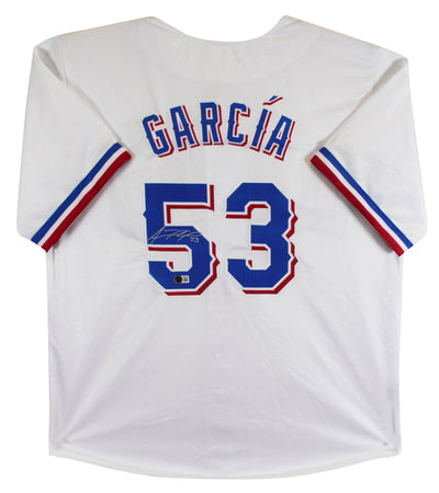 Adolis Garcia Authentic Signed White Pro Style Jersey BAS Witnessed
