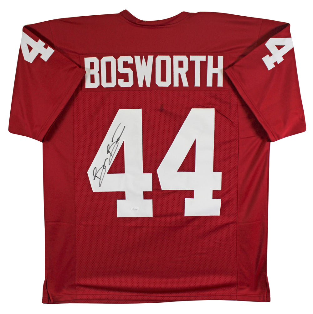 Oklahoma Brian Bosworth Authentic Signed Maroon Pro Style Jersey JSA Witness