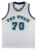 Dennis Rodman Authentic Signed White Pro Style Jersey Autographed JSA Witness