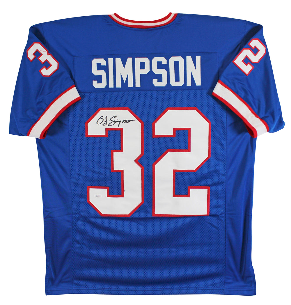 O.J. Simpson Authentic Signed Blue Pro Style Jersey Autographed JSA Witness