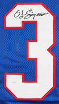 O.J. Simpson Authentic Signed Blue Pro Style Jersey Autographed JSA Witness
