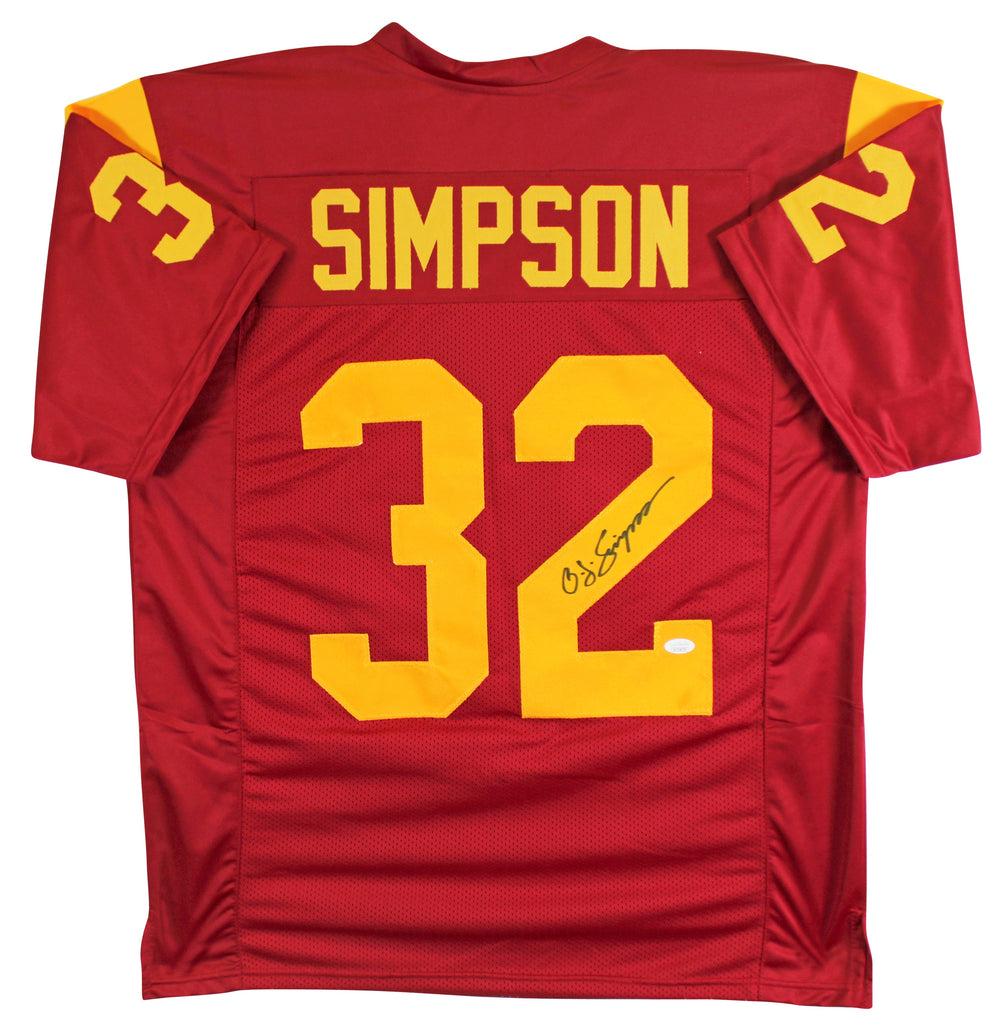 USC O.J. Simpson Authentic Signed Maroon Pro Style Jersey JSA Witness