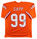 Warren Sapp Authentic Signed Orange Throwback Pro Style Jersey BAS Witnessed