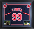 Charlie Sheen Major League Authentic Signed Navy Pro Style Framed Jersey BAS Wit