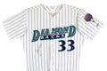 D-Backs Jay Bell Signed Game Used White Pinstripe Rawlings Jersey BAS #BU55007