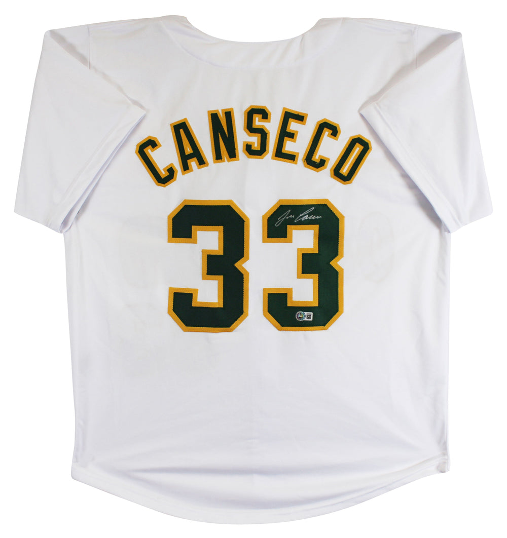 Jose Canseco Authentic Signed White Pro Style Jersey Autographed BAS Witnessed