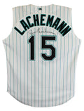 Marlins Rene Lachemann Signed White Pinstripe Russell Athletic Jersey BAS