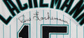 Marlins Rene Lachemann Signed White Pinstripe Russell Athletic Jersey BAS