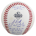 Rangers Eric Nadel & Josh Sborz Signed 2023 WS Logo OML Baseball BAS Fanatics