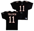 Falcons Billy Joe Tolliver Signed Twice Black Russell Athletic Jersey BAS