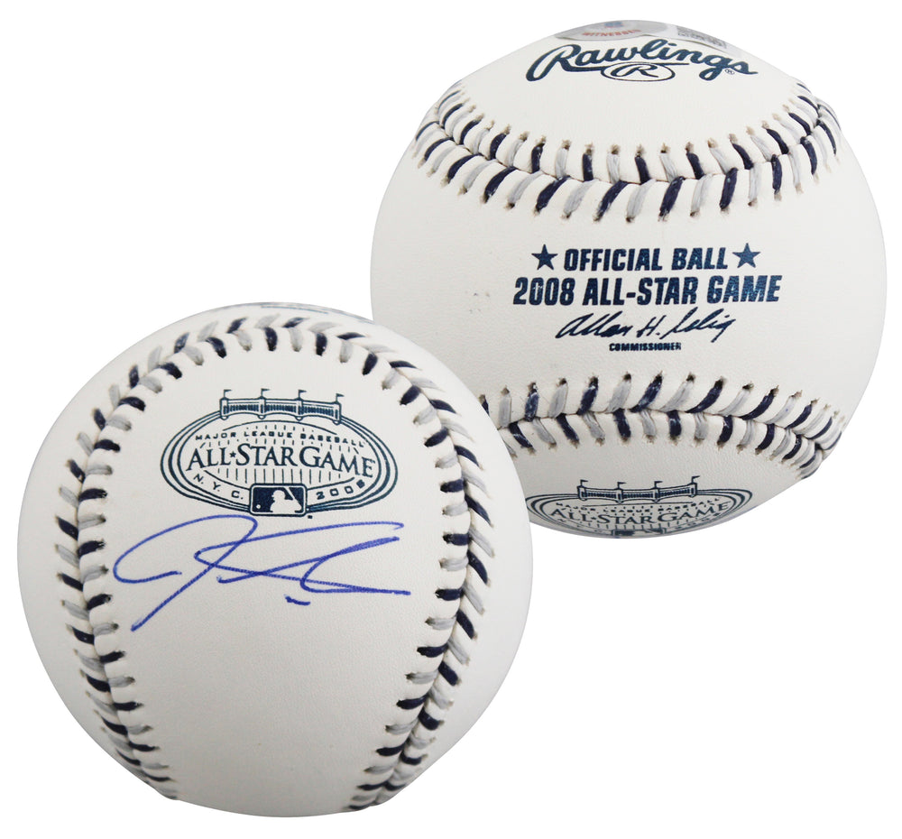 Rangers Josh Hamilton Signed 2008 All Star Game Logo OML Baseball BAS Witnessed