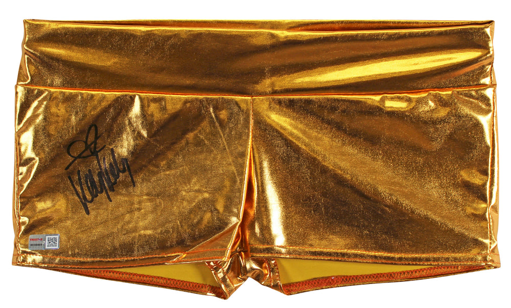 Kelly Kelly WWE Diva Authentic Signed Gold Shorts Autographed Tri Star
