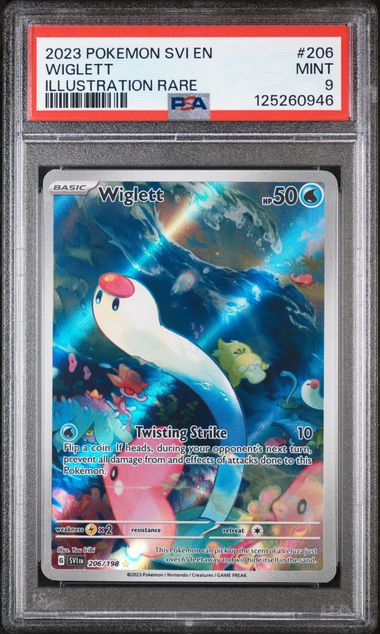 2023 POKEMON SCARLET & VIOLET WIGLETT #206 PSA 9