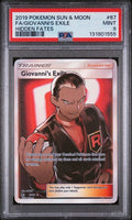 2019 POKEMON HIDDEN FATES GIOVANNI'S EXILE #67 PSA 9