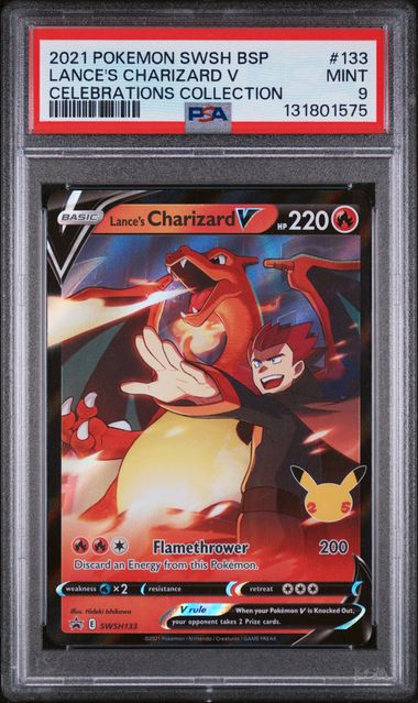 2021 POKEMON CELEBRATIOS LANCE'S CHARIZARD V #133 PSA 9