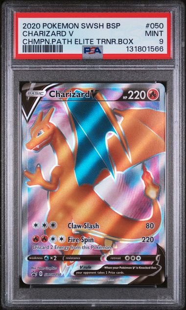 2020 POKEMON CHAMPIONS PATH CHARIZARD V #50 PSA 9