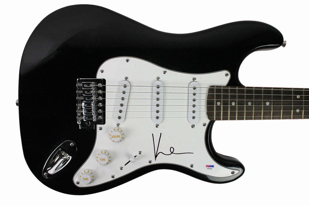 Kevin Shield My Bloody Valentine Signed Black Electric Guitar PSA/DNA #AB43006