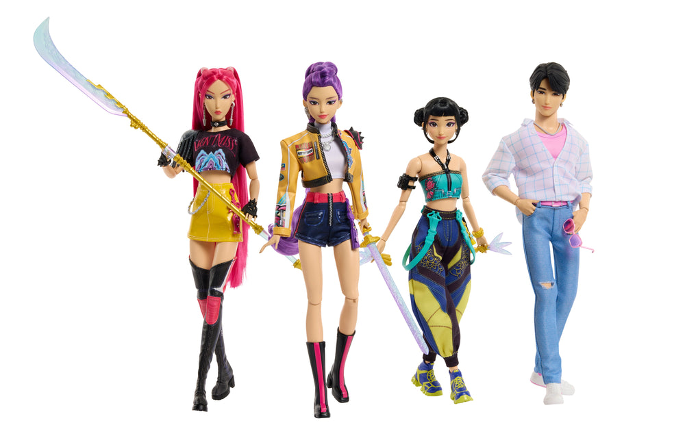 Mattel - KPOP Demon Hunters - Core Fashion Doll - Complete Set of 4 (Zoey, Mira, Rumi, Jinu) [PRE-ORDER AUGUST 2026]