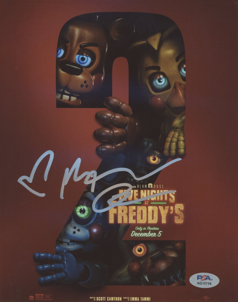 Mckenna Grace Five Nights at Freddy's 2 Authentic Signed 8x10 Photo PSA AQ16744
