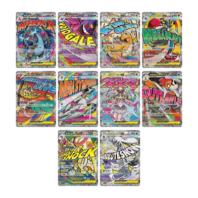 2025 Pokemon Japanese - Mega Attack Rare Complete Set of 10 - Charizard #223 Gengar #230 Dragonite #232 - Raw Ungraded Cards