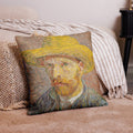 Pillow: Vincent Van Gogh: The Starry Night & Self-Portrait with Straw Hat