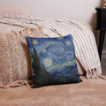 Pillow: Vincent Van Gogh: The Starry Night & Self-Portrait with Straw Hat