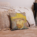 Pillow: Vincent Van Gogh: The Starry Night & Self-Portrait with Straw Hat
