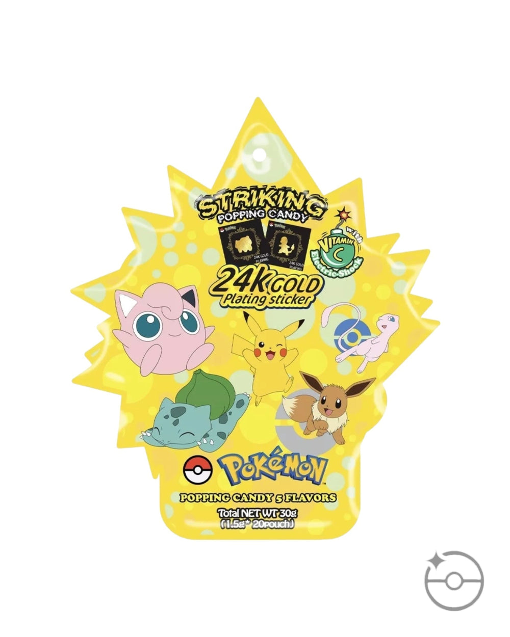 Pokémon Striking Popping Candy 1 Pack with 24K Gold Sticker Korean Import [Discontinued]