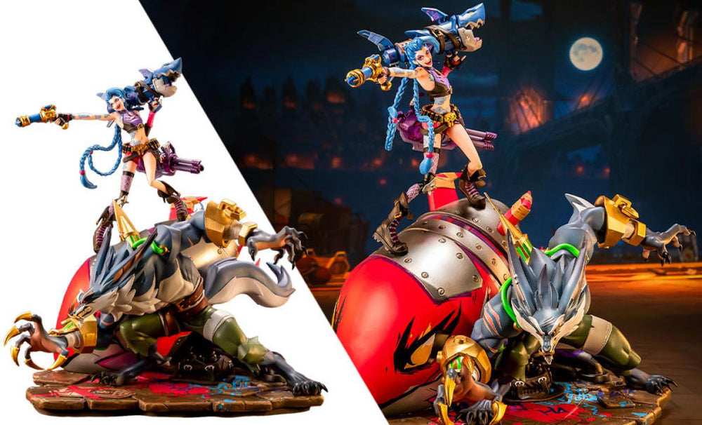 PRE-ORDER: PureArts League of Legends 2XKO: Jinx & Warwick 1:10 Scale Statue