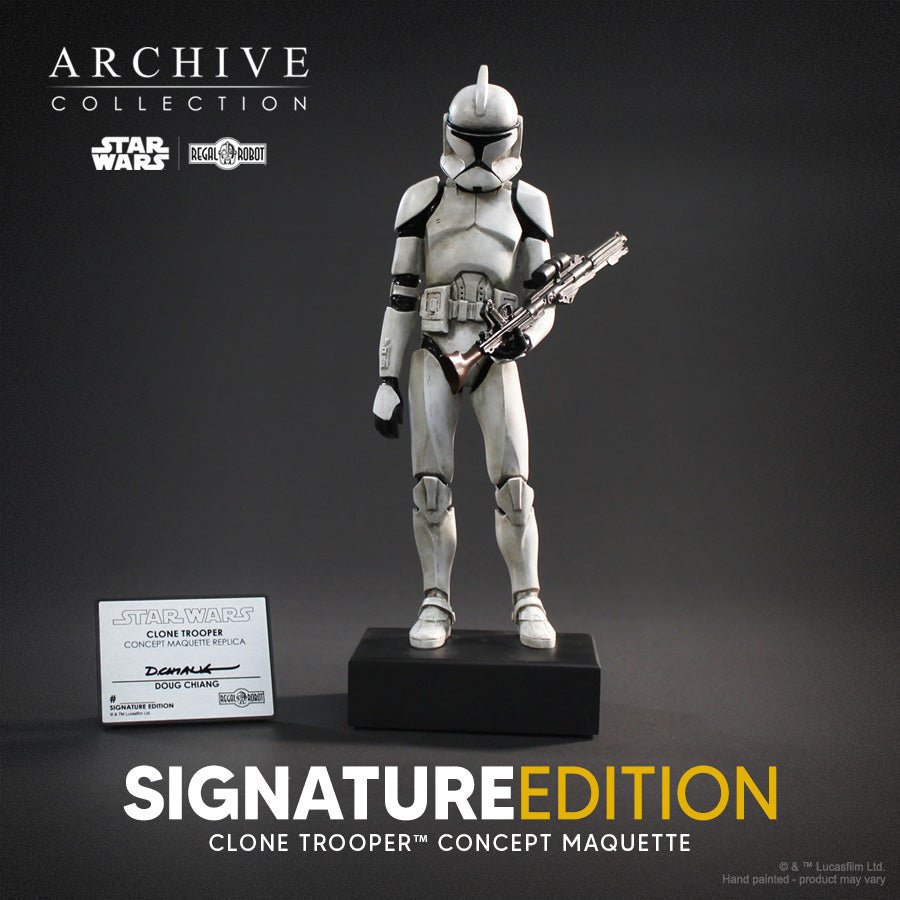 PRE-ORDER: Regal Robot Star Wars Archive Collection Clone Trooper Concept Maquette Replica Doug Chiang Signature Edition