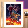 Sideshow Collectibles Galactus and the Silver Surfer (24" H x 18" W) Art Print by artist Lee Bermejo Limited Edition of 250