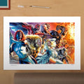 Sideshow Collectibles Marvel Comics: The X-Men & The Brotherhood of Mutants (18" H x 26" W) Art Print Set by artist Felipe Massafera Limited Edition of 300
