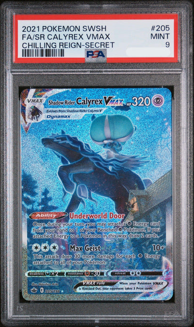 PSA 9 FA/SR CALYREX VMAX CHILLING REIGN-SECRET