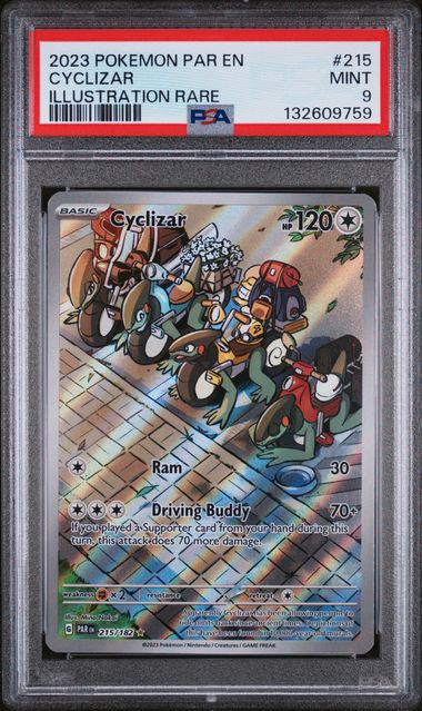 2023 POKEMON PAR EN-PARADOX RIFT CYCLIZAR ILLUSTRATION RARE #215 PSA 9