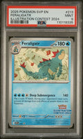 2025 POKEMON SVP EN-SV BLACK STAR PROMO FERALIGATR ILLUSTRATION CONTEST 2024 #213 PSA 9