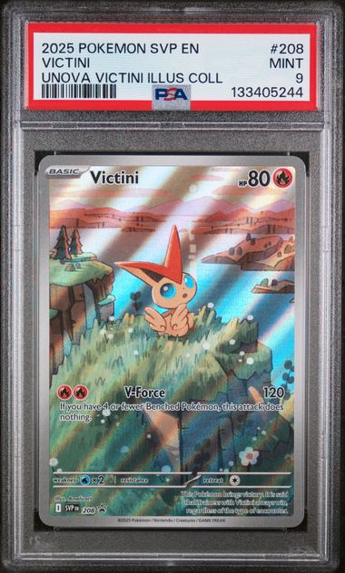 2025 POKEMON SVP EN-SV BLACK STAR PROMO VICTINI UNOVA VICTINI ILLUS COLL #208 PSA 9