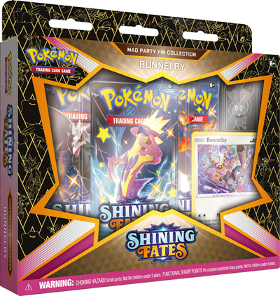 POKEMON SWSH SHINING FATES MAD PARTY PIN COLLECTION Bunnelby Box