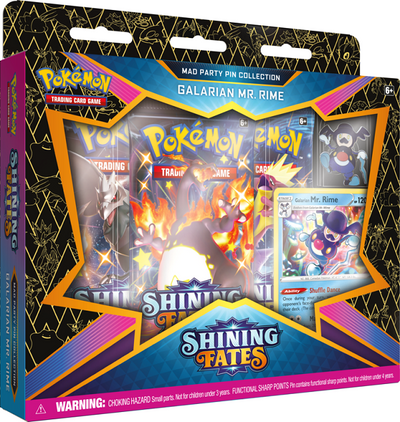 POKEMON SWSH SHINING FATES MAD PARTY PIN  COLLECTION Galarian Box
