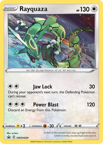 Rayquaza Swsh029 Pixel Cosmos Holo Swsh029 Miscellaneous Cards Products Holofoil