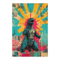 Retro Godzilla Area Rug – Japanese Kaiju Monster Decor for Living Room, Game Room & Collector Spaces