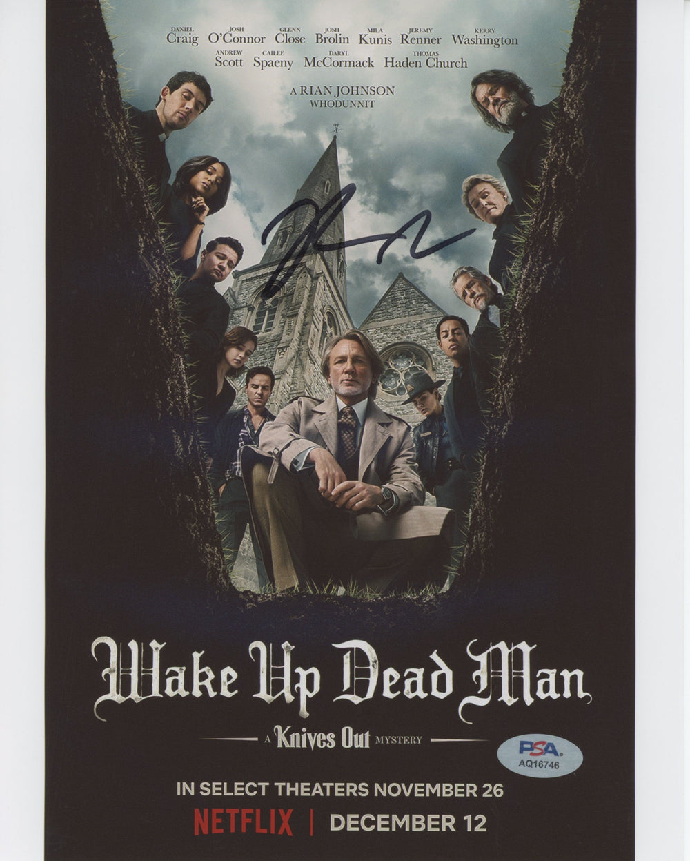 Rian Johnson Knives Out Authentic Signed 8x10 Photo PSA/DNA #AQ16746