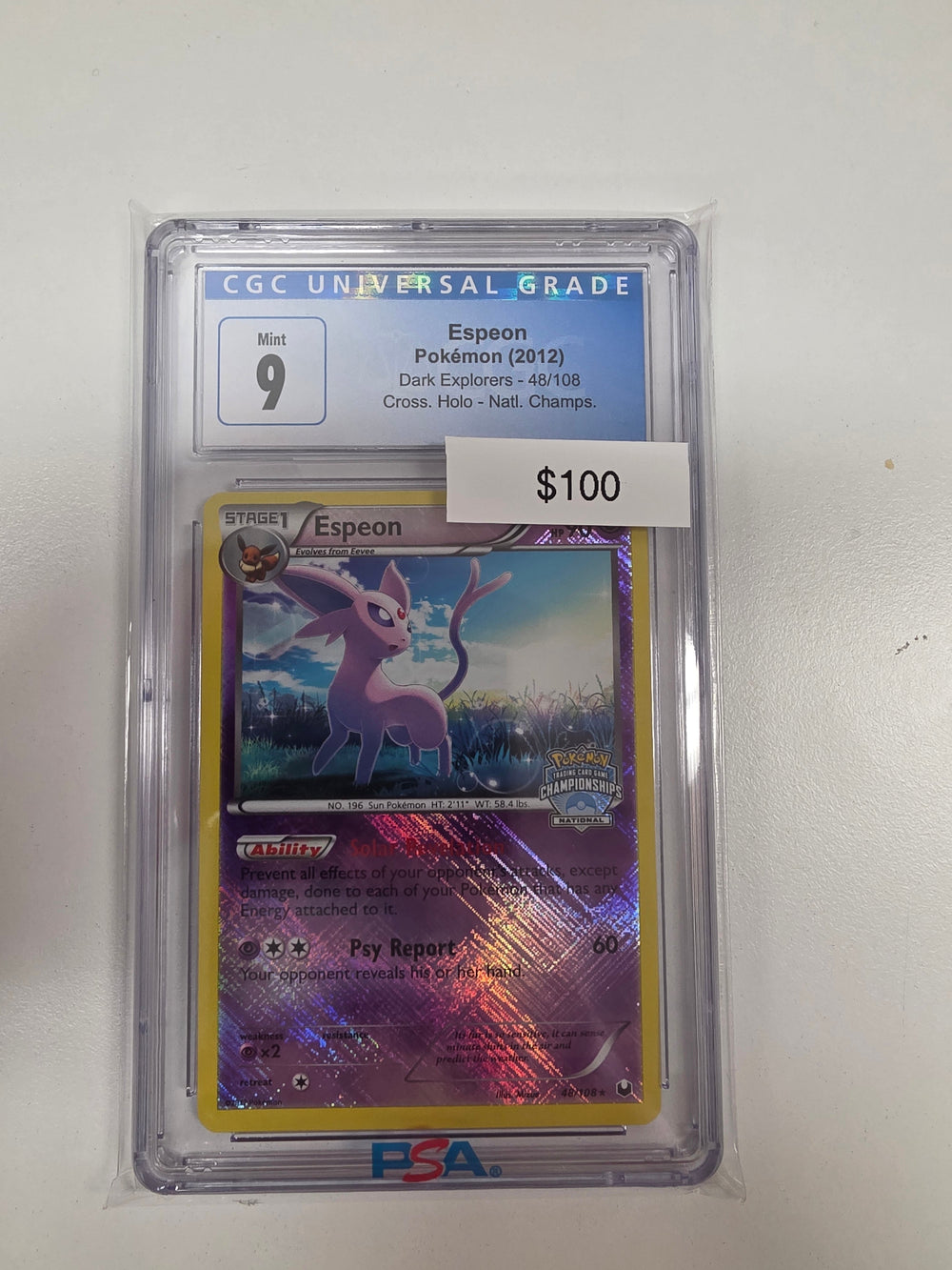 Pokemon Espeon National Championship stamp 48/108 CGC 9